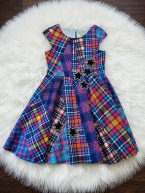 Hannah Banana Plaid Star Dress Size 14